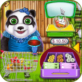 Supermarket Panda Family Shopping Game Apk