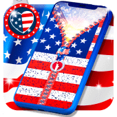 USA flag zipper lock screen Apk