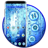 Blue rain drops theme Apk