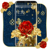 Classic red and gold rose theme Apk