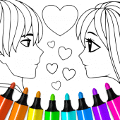 Valentines love coloring book Apk