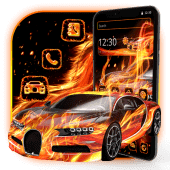 Luxury Burning Fire Car Theme Apk