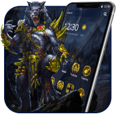 Gold Dark Evil Wolf Theme Apk