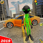 Green Stickman Gangster Crime Rope Hero Apk