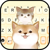 Adorable Akita Kitty Keyboard Background Apk