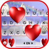 Angel Hearts Keyboard Background Apk