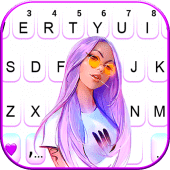 Cool Stylish Girl Keyboard Background Apk