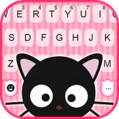 Cute Black Kitten Keyboard Background Apk