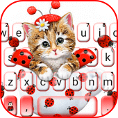 Cute Ladybird Kitten Keyboard Theme Apk