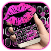 Diamond Sexy Pink Lip Keyboard Theme Apk