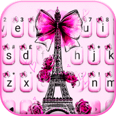 Eiffel Tower Pink Bow Keyboard Apk