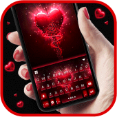 Fiery Red Heart Keyboard Background Apk