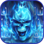 Flaming Ice Skull Keyboard Theme Apk