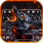 Flaming Wolf Keyboard Theme Apk