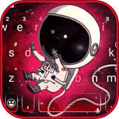 Galaxy Cartoon Astronaut Keyboard Theme Apk