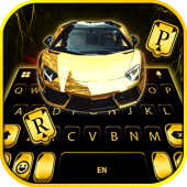 Golden Race Car Keyboard Background Apk