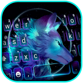 Neon Galaxy Wolf Keyboard Background Apk