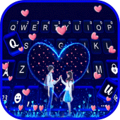 Neon Love Couple Keyboard Background Apk