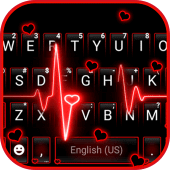 Neon Red Heartbeat Theme Apk