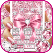 Pink Bow Diamond Theme Apk