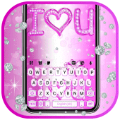 Purple Love Diamond Keyboard Background Apk