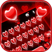 Red Balloon Hearts Theme Apk