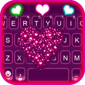 Sparkle Neon Heart Keyboard Background Apk