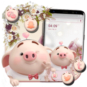 Cute Piggy Launcher Theme Apk