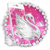 Pink Shine Diamond Swan Theme Apk