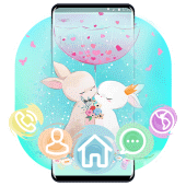 Cute Love Bunny Couple Theme Apk