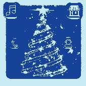 Blue Neon Christmas Tree Theme Apk