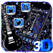 3D Crack Guitar Black Gravity Theme Apk