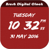 Brush Digital clock LWP Apk