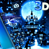 3D Night Cupple Glass Tech Theme Apk