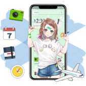 Summer Young Lovely Girl Theme Apk