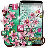 Pink Flower Painting Theme Apk