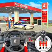 Gas Station Police Car Parking Apk