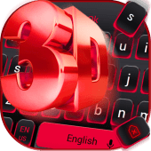 3D Black Red Keyboard Theme Apk