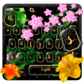 Spring Black Flower Keyboard Apk