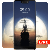 Ship Live Wallpaper under Moonlight | sea night Apk