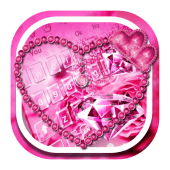 Pink diamond keyboard theme Apk