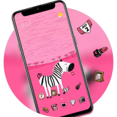 Ear Wallpaper Pretty Cute Pink Zebra theme Apk