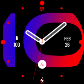 Hybrid Blue Red Watch Face Apk